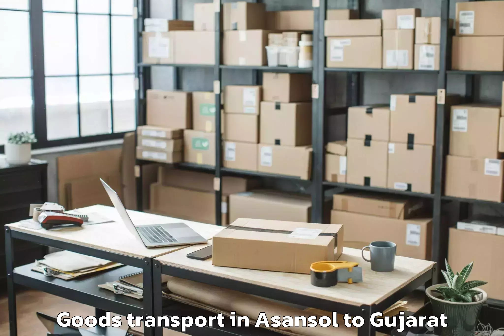 Book Your Asansol to Jamkandorna Goods Transport Today